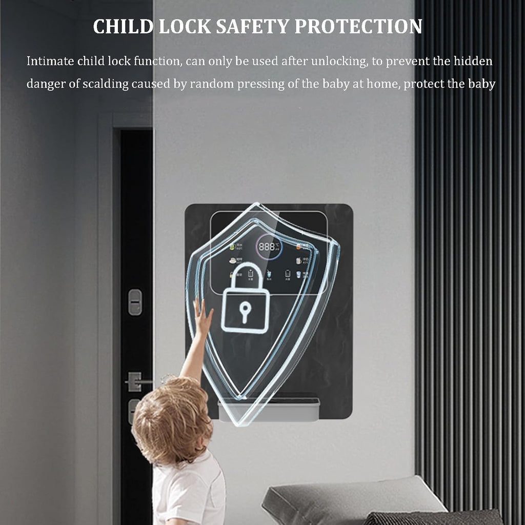 Wall-Mounted Hot Mains Fed Unit Water Dispenser with Electronic Child Lock, Quantitative Water Intake,Hot and Cold Type, Instant Hot Water Dispenser,Touch Screen,for Office,Commercial Canteens,Black