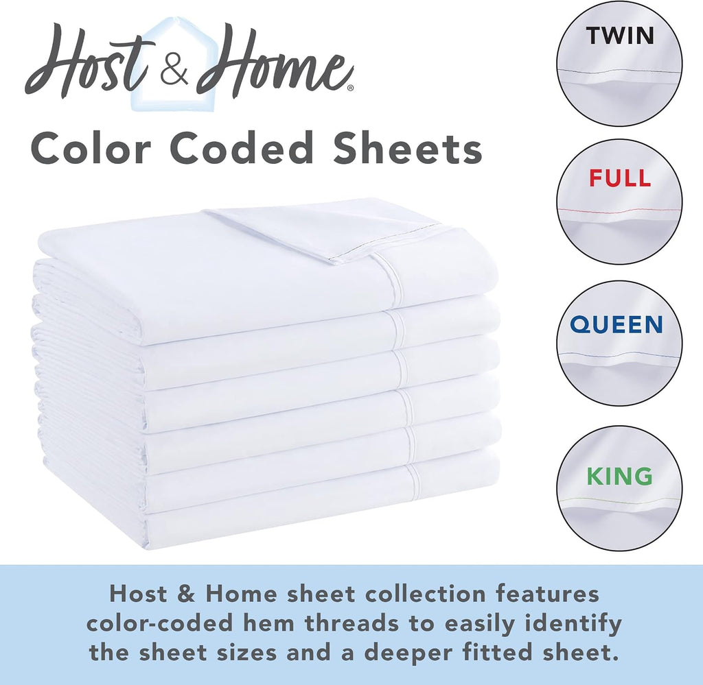 Arkwright Bulk Twin Flat Sheets - Case of 24 - Soft Brushed Microfiber Hypoallergenic Top Sheet only with Wrinkle Resistant, Bedding Essentials for Hosts and Hotels, White