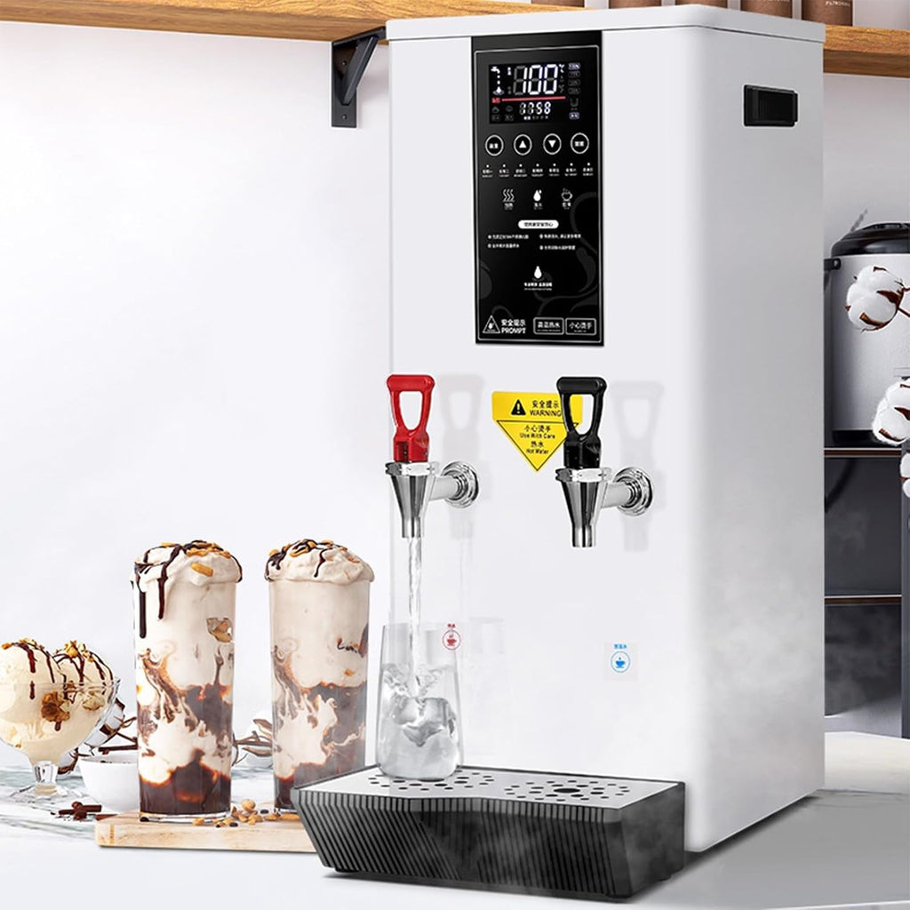 3000W Hot Water Dispenser Built-in Water Purifier, Step-Heating Water Boilers for Tea Making & Hot Drinks, LCD Touch Screen, Dual Faucet,White-Cold hot