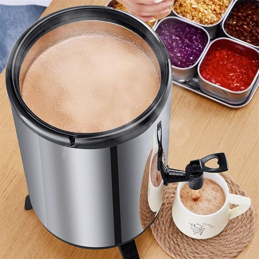 Hot and Cold Water Dispenser with Faucet Portable Insulated Beverage Kettle 8L-12L Large Capacity Stainless Steel Tea Coffee Dispenser Water Bottle (A 8L)