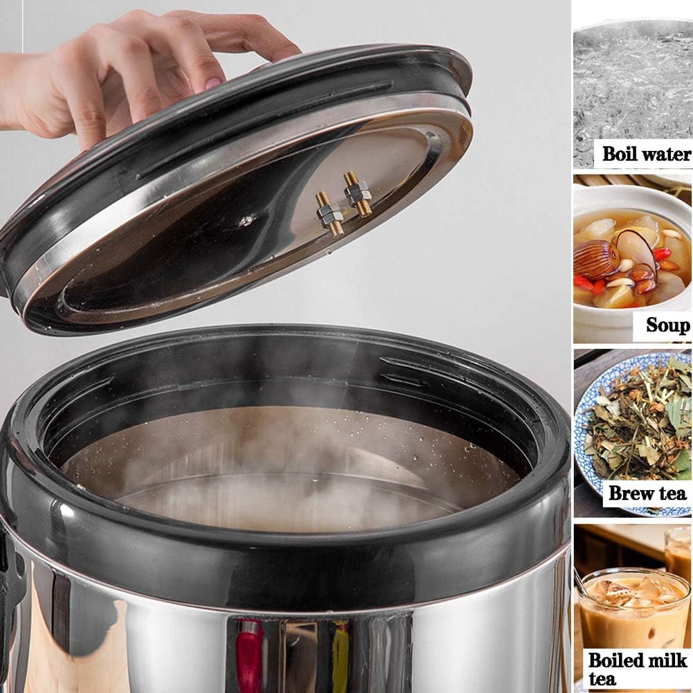 Drink Dispenser Beverage Dispenser Commercial Hot Water Urn Dispenser with Temperature Control for Coffee, Double Wall Stainless Steel Coffee Urn Thermo-Pot Boiler & Warmer