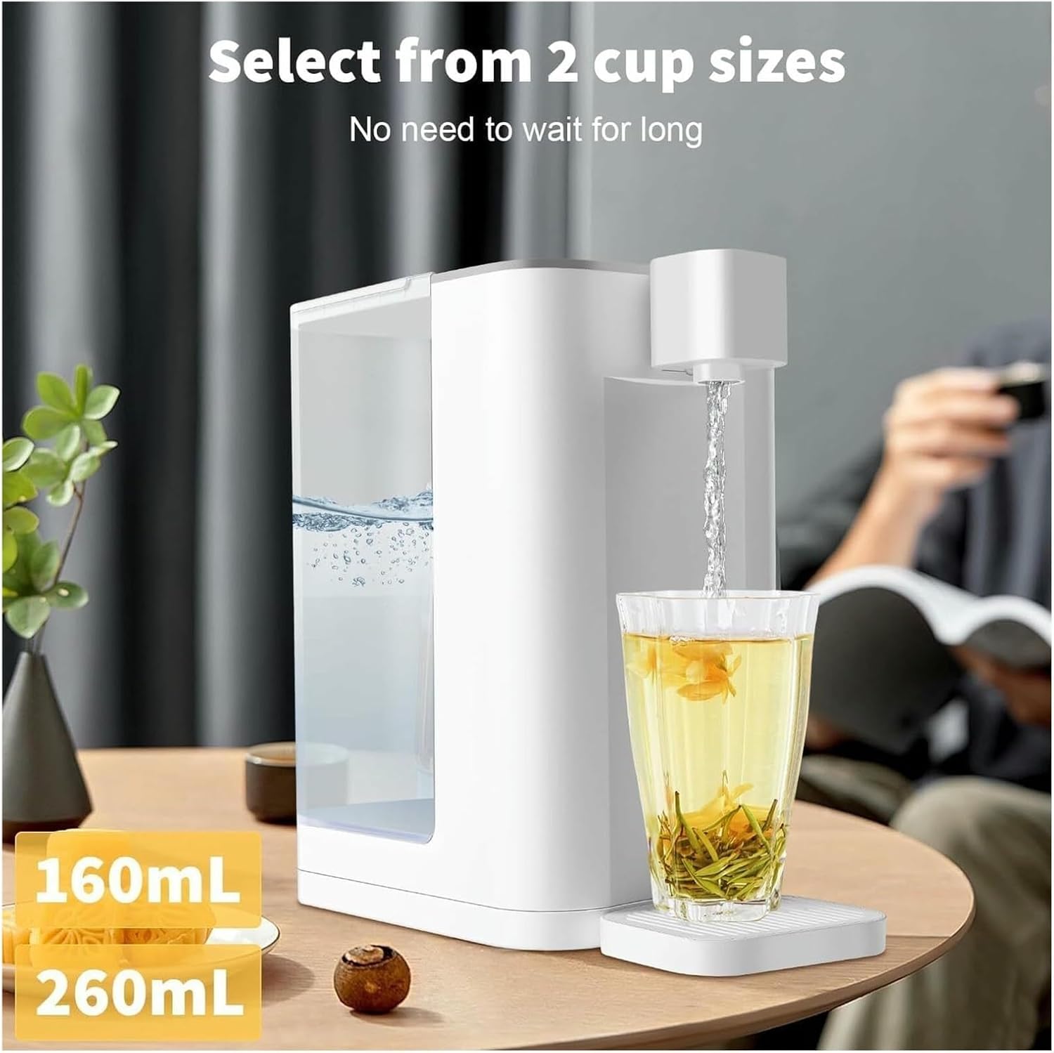Instant Hot Water Dispenser, 3L 2100W Electric Water Boiler & Kettle with Digital Touchscreen, 5 Temp Settings & Fast Heat in 3 Sec for Home, Office, Tea, Coffee