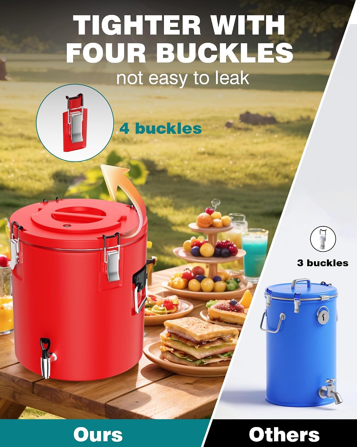 WantJoin Insulated Beverage Dispenser - 8 Gallon Hot and Cold Drink Container with 304 Stainless Steel Interior, for Iced Coffee Juice Chocolate Tea Milk Restaurant Party Sports Camping