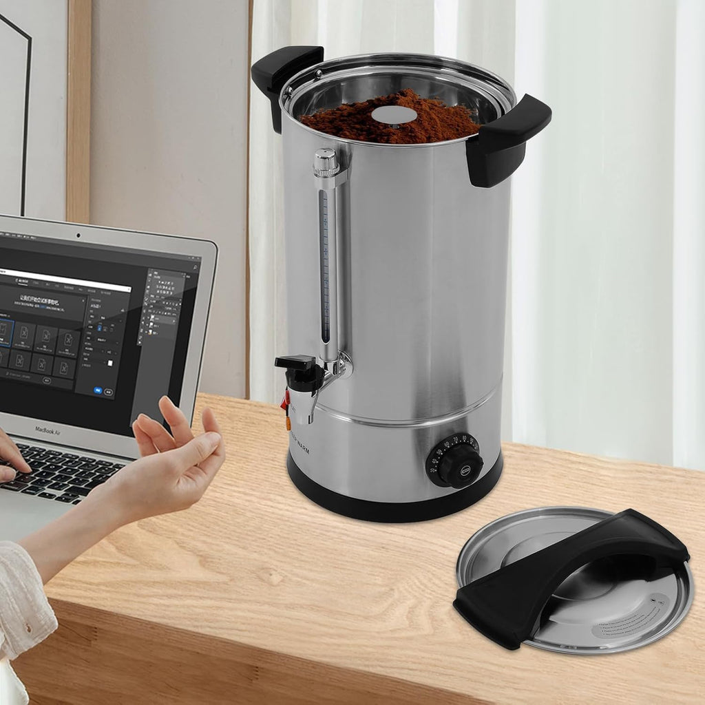 Electric Hot Water Dispenser, Stainless Steel Commercial Water Boiler and Warmer, Coffee Tea Urn, Adjustable Tabletop Tea Coffee Urn for Party Buffet Catering