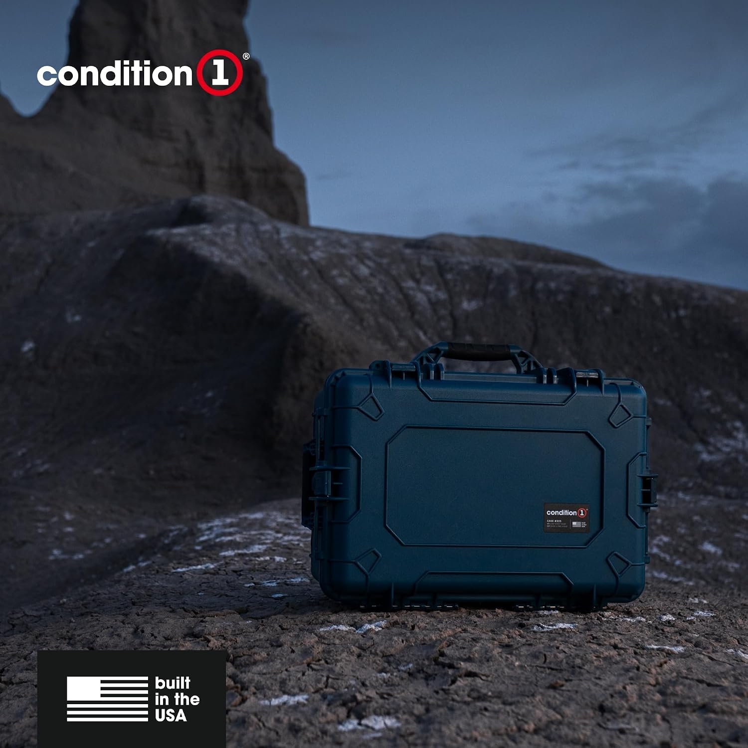 Condition 1 24' Rolling Heavy-Duty Lockable Storage Case Model 305 with Wheels and Handle, IP67 Rated Waterproof, Dustproof, TSA Friendly, Made in USA, 24.50'x17.02'x10.20', Black
