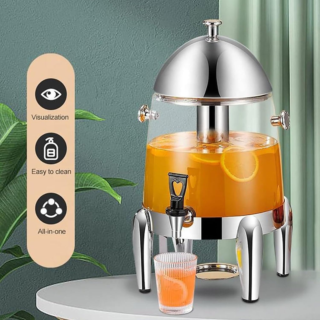 Commercial Coffee Urn, Hot Water Boiler Dispenser, 12L Stainless Steel Hot Beverage Dispenser, with 0-90℃ Thermostat, Keep Warm Hot Water Urn for Home Party Office Clear Transparent (A)