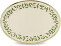 Lenox Serveware, Holiday Serving Platter, Oval Shape, 13-Inch, Ivory, Porcelain Material, Dishwasher Safe, Turkey Platter for Thanksgiving, Winter Hosting, Christmas Serving (Multicolor, 1 Piece)