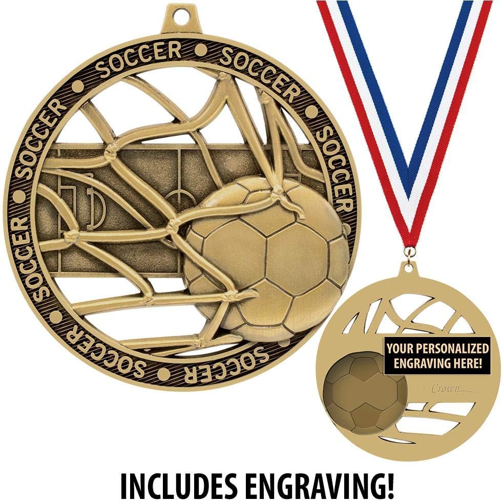 Crown Awards Soccer Medals, 3' Massive Rimz Soccer Tournament Medal with Custom Engraving Included Prime