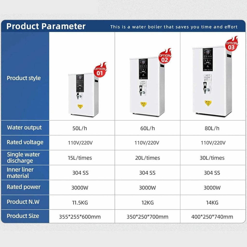 50L/60L/80L Instant Hot Water Dispenser Wall-Mounted Commercial Hot Water Dispenser with LCD Touch Screen and Built-in Water Purifier