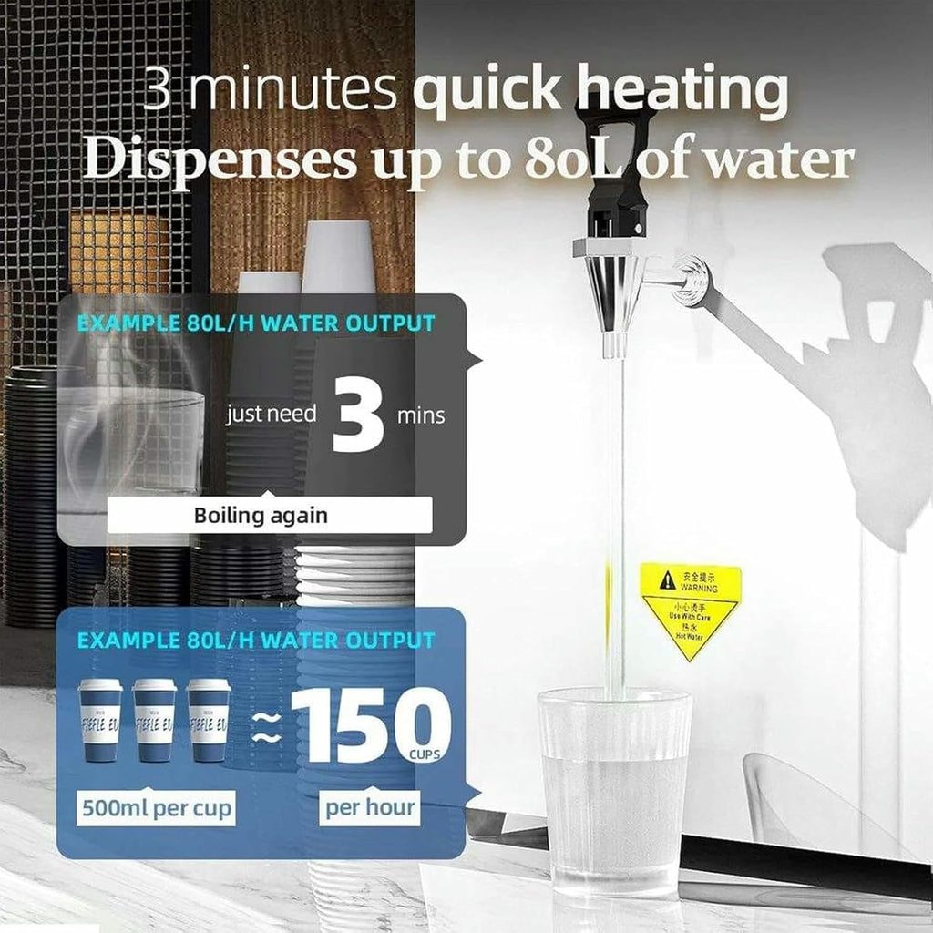 Instant Hot Water Dispenser, Wall Mounted Mains Fed Unit Water Dispenser, Ice and Warm Dual, with LED Smart Control Panel
