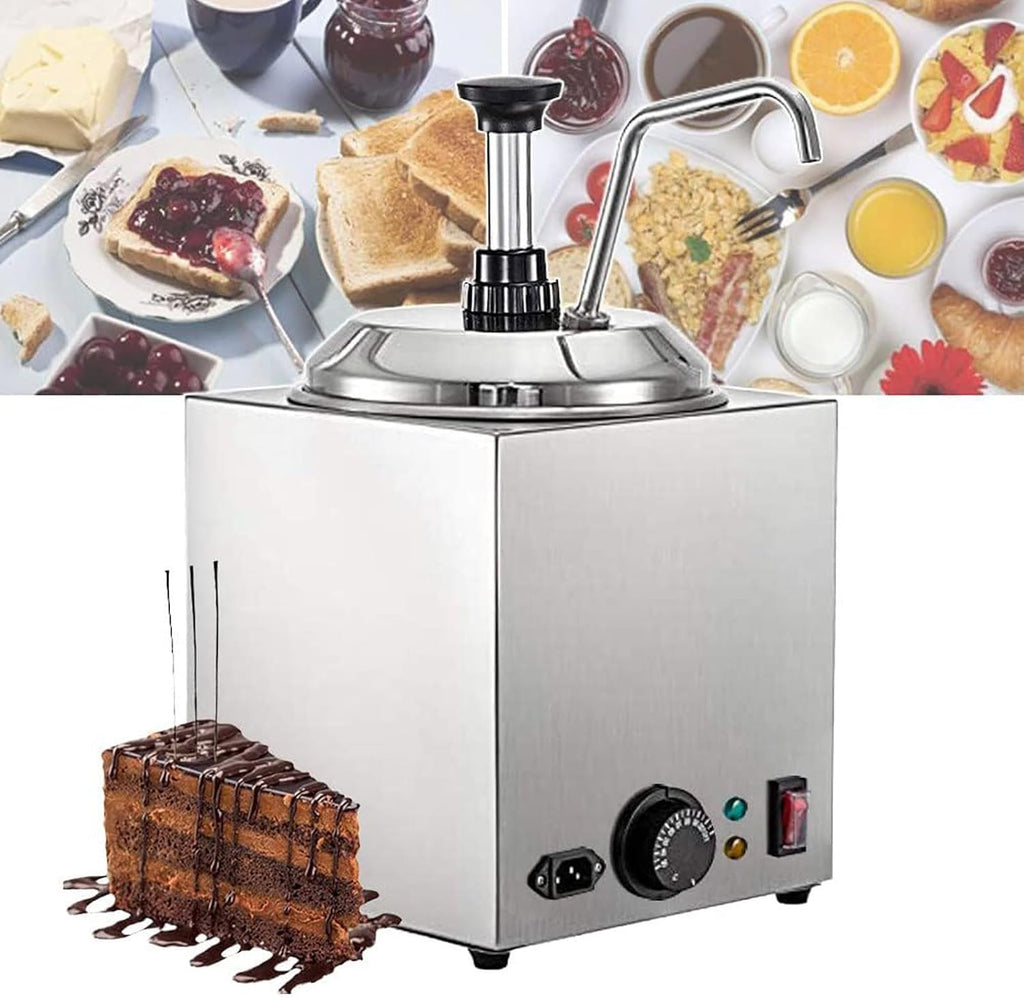 30-110℃ Sauce Pump Dispenser, Electric Cheese Warmer Dispenser, Commercial Hot Fudge Warmer for Restaurants, Snack Stations, Cupcake Store
