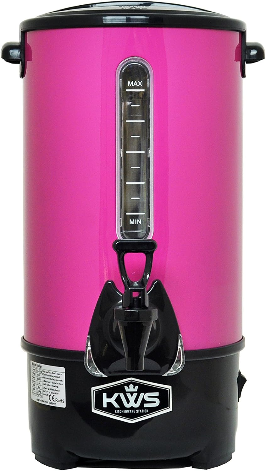 KWS WB-30 19.5L/83Cups Commercial Heat Insulated Water Boiler and Warmer Stainless Steel (Pink)