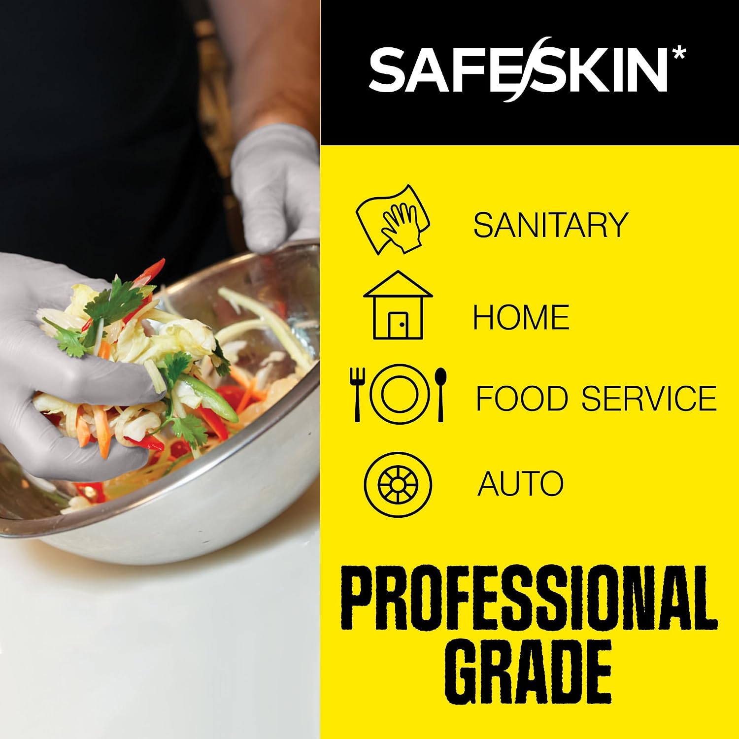 SAFESKIN Nitrile Exam Gloves Disposable - 3.5 Mil, Gray, Powder Free Gloves for Medical, Dental, Cleaning, Cooking