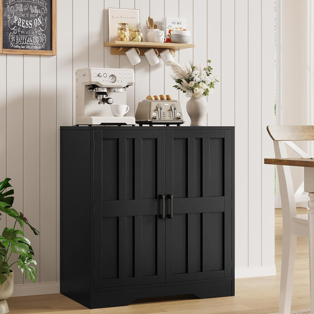 Sideboard Buffet Cabinet, Modern Farmhouse Kitchen Storage Cabinet, Small Modular Accent Cabinet Coffee Station Bar Media Console Table Credenza for Kitchen Dining Room, Living Room Entryway Hallway
