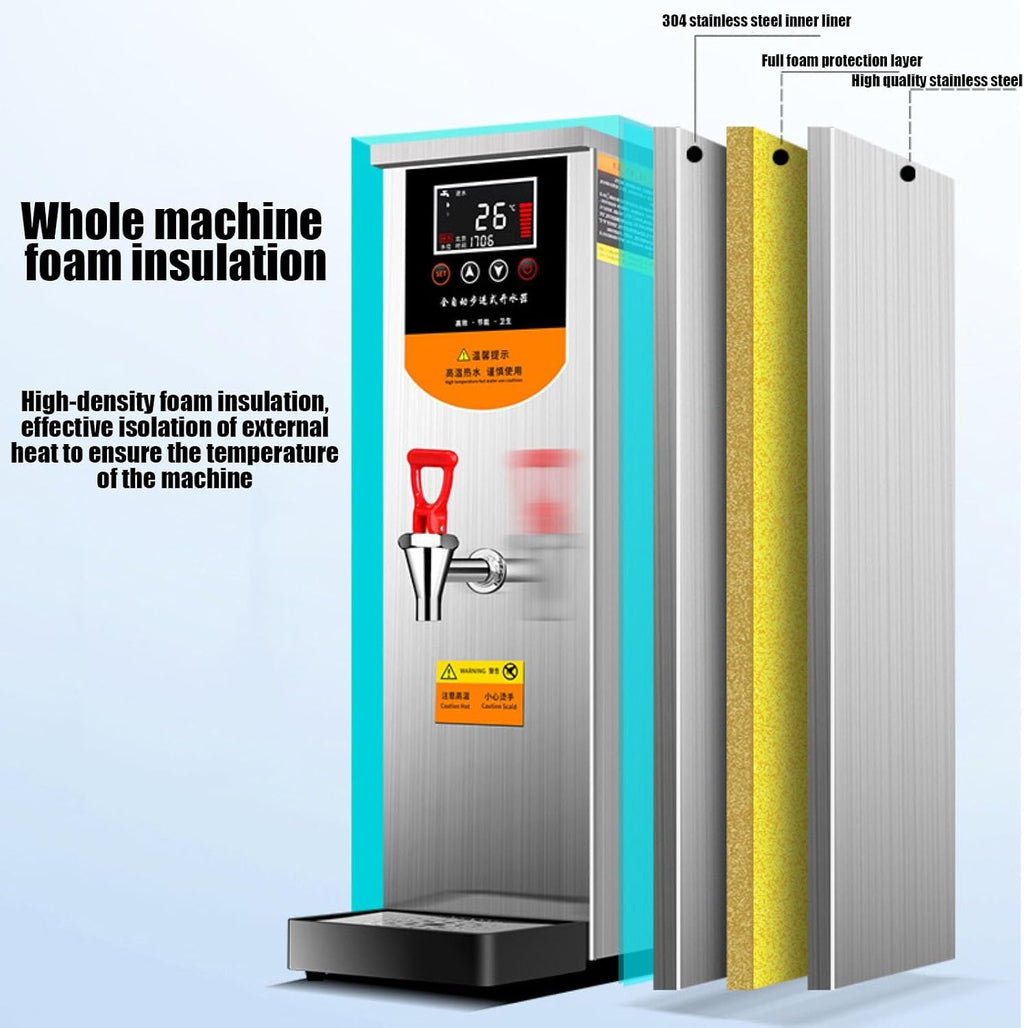 50L/H Electric Kettle Eletric Commercial Hot Water Dispenser Silver With Filter Automatic 1500W Heating