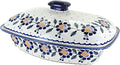 Blue Rose Polish Pottery - Yellow Sunflower Covered Baker - 2 QT Capacity - Unique, Dishwasher Safe, & Durable Bakeware