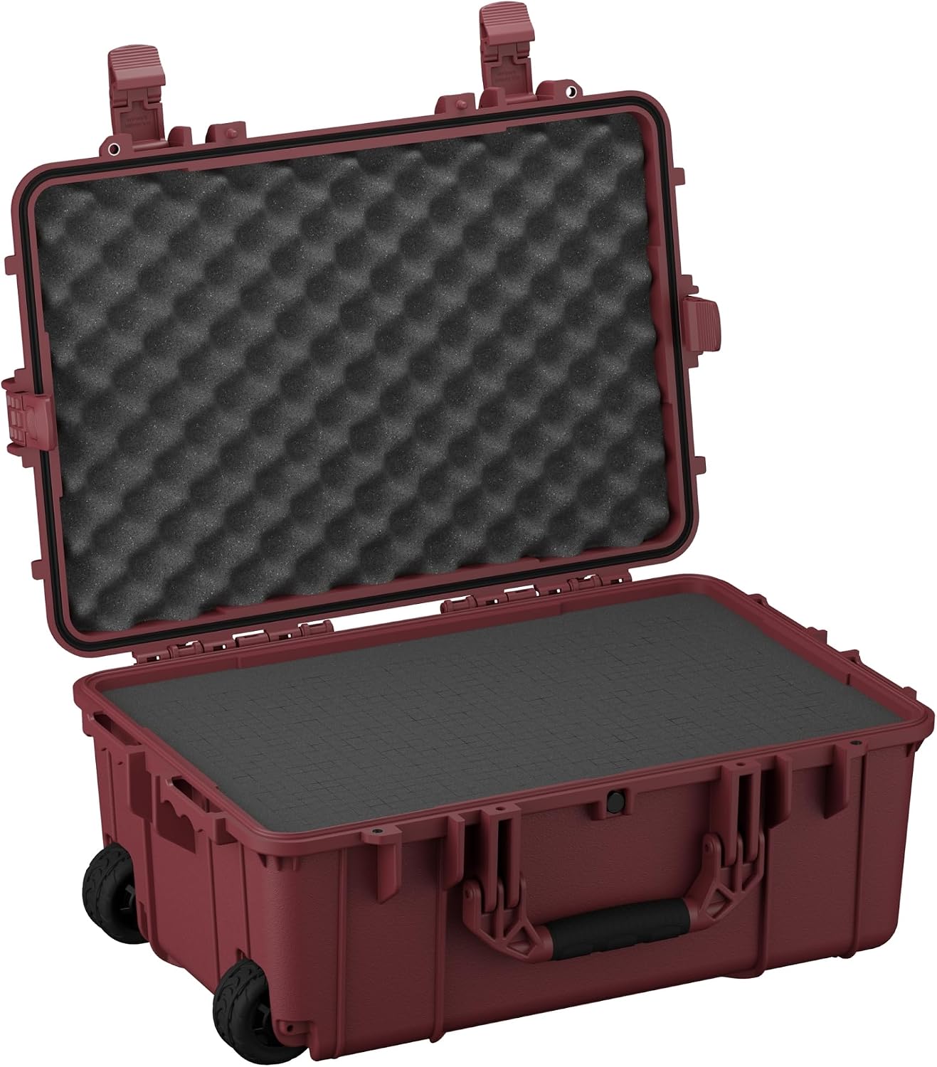 Condition 1 24' Rolling Heavy-Duty Lockable Storage Case Model 305 with Wheels and Handle, IP67 Rated Waterproof, Dustproof, TSA Friendly, Made in USA, 24.50'x17.02'x10.20', Maroon