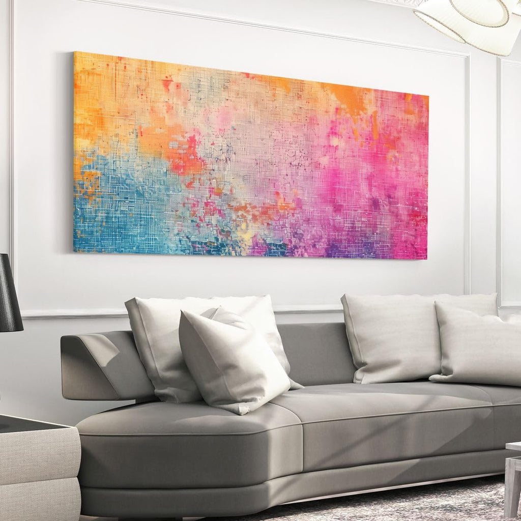 Erosebridal Contemporary Large Wall Decor 58'x29' | Orange Oil Painting Wall Painting Mid Century Ombre Watercolor Poster Print Modern Ink Painting Framed Canvas Prints