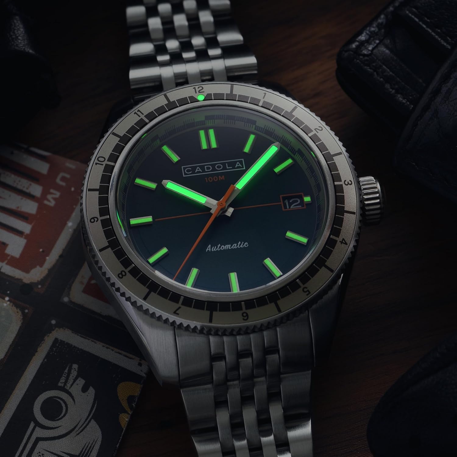 Cadola Men's 42mm Ahrens Automatic Watch with Solid Stainless Steel Bracelet CD-1061