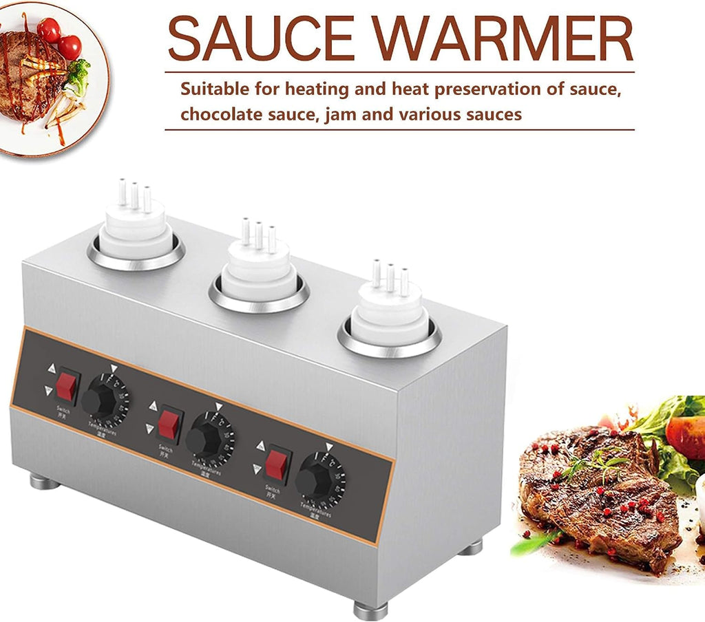 Electric Chocolate Sauce Warmers Toppings Bottle Warmers Hot Cheese Sauce Dispenser with 650Ml Squeeze Bottle
