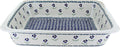 Blue Rose Polish Pottery - Blue Daisy Large Rectangular Baker - 14' x 11.25' - Unique, Dishwasher Safe, & Durable Bakeware