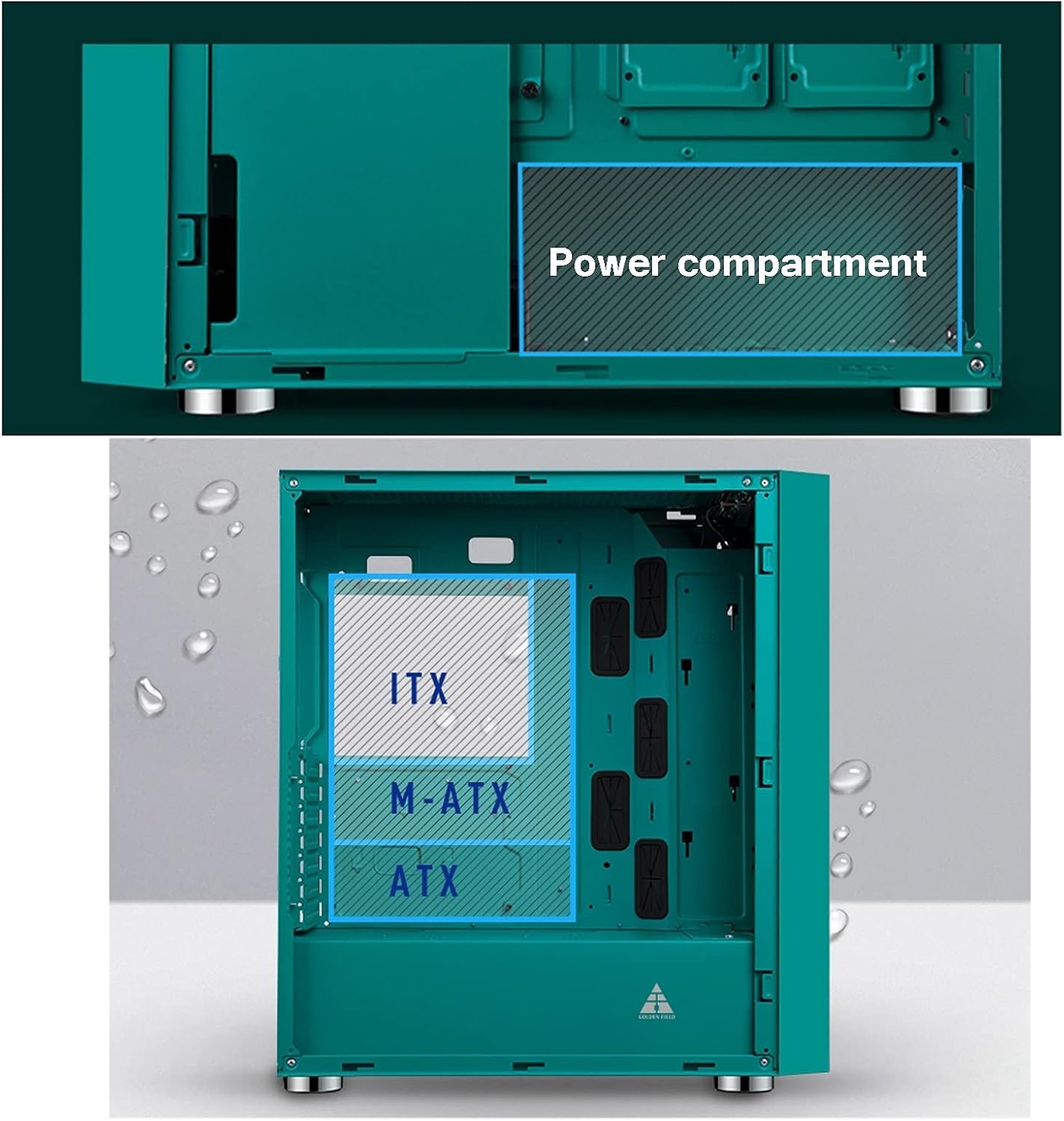 Computer Case, Mid-Tower ATX/M-ATX/ITX PC Gaming Case, Fully Transparent Side Panel, 8 Fan Positions, Support Water Cooling (Size : 44×21.5×48CM)