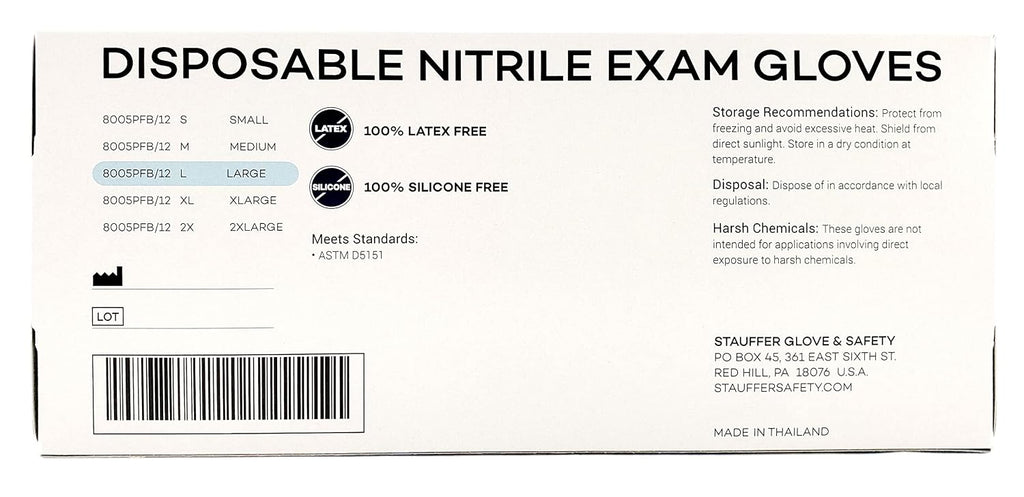 Blue Disposable Nitrile Gloves, 8 mil, Stauffer Sense8, Latex Free, 12' Long Cuff, Powder Free, Tough & Strong - Small (Case of 1000)