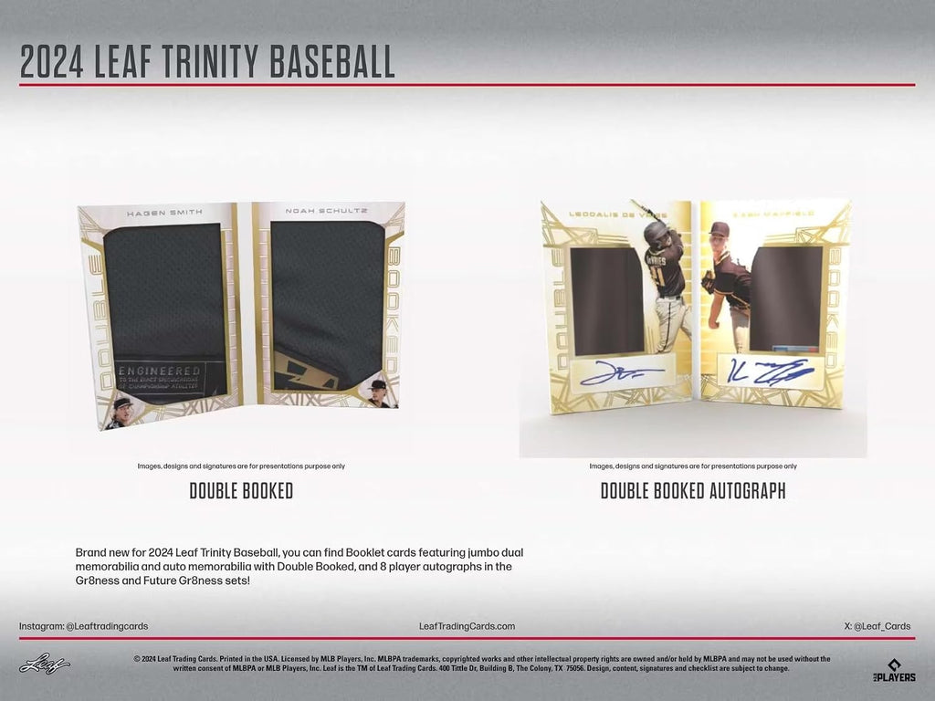 2024 Leaf Trinity Baseball Hobby Trading Card Box (6 Autographs Per Box)