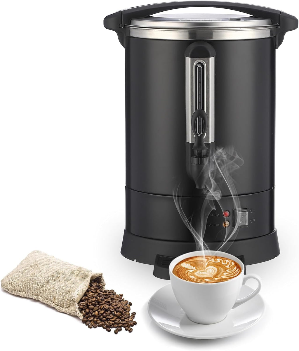 80 Cups-12L Commercial Coffee Urn, Coffee Dispenser Electric,Fast Brew Stainless Hot Water Dispenser, Hot Water Urn for Catering, Meeting, Party,Black