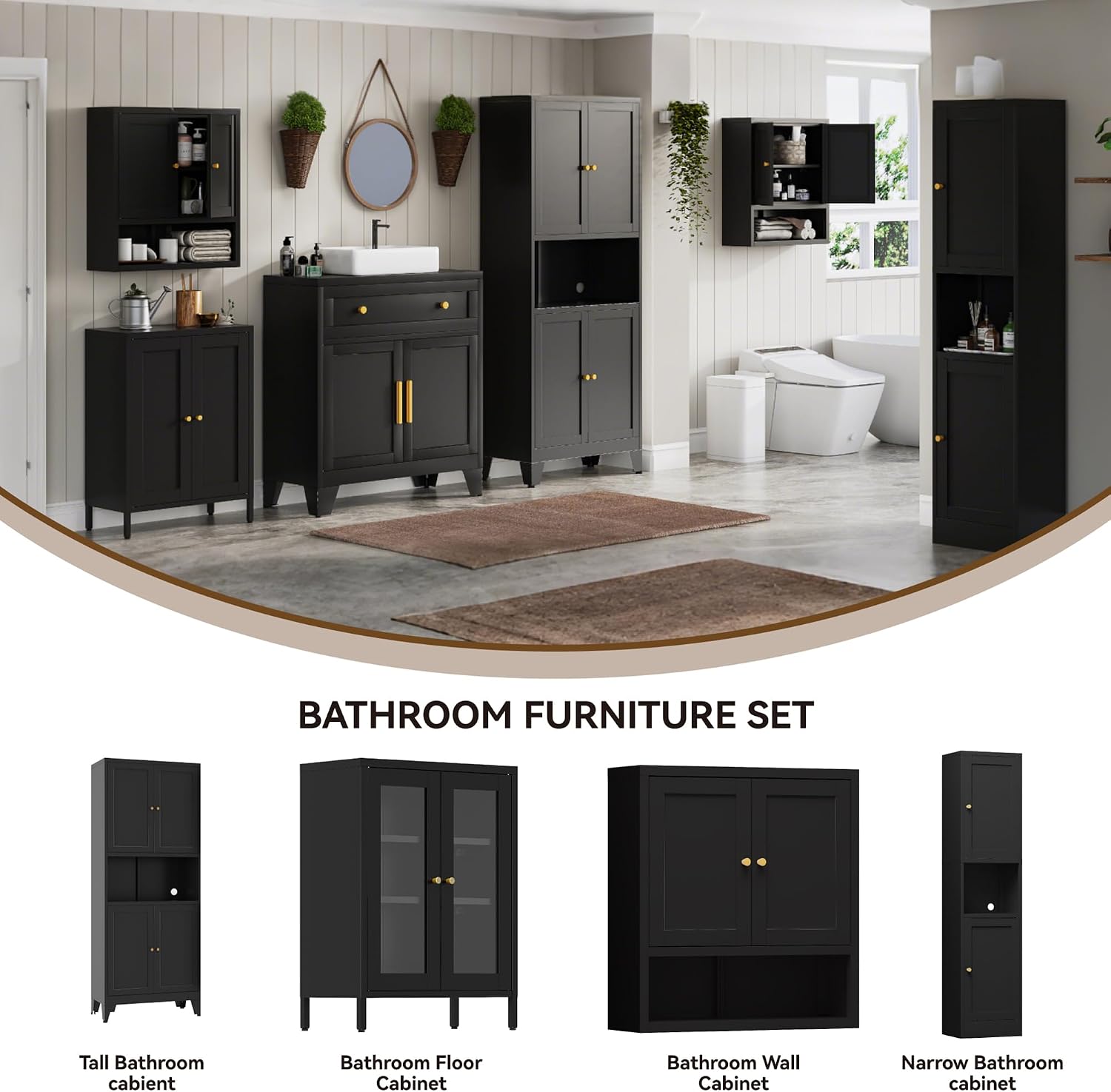 YAUWOH 69' Tall Metal Pantry Cabinet with Microwave Shelf, 4 Doors & 3 Adjustable Shelves, 120LBS Per Shelf Heavy Duty Storage Cabinet with Anti-Tip Design for Kitchen,Dining Room (1PC,Black)