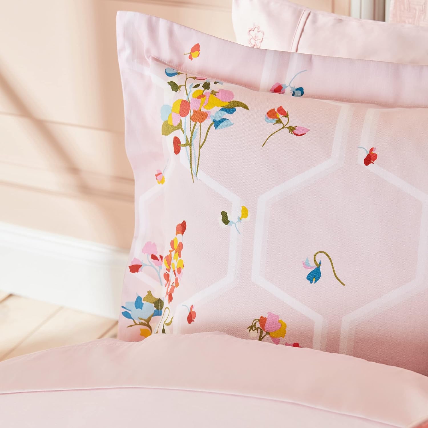 Ted Baker Peppermint 100% Cotton Sateen 2-Piece Comforter and Sham Set, Twin, Soft Pink