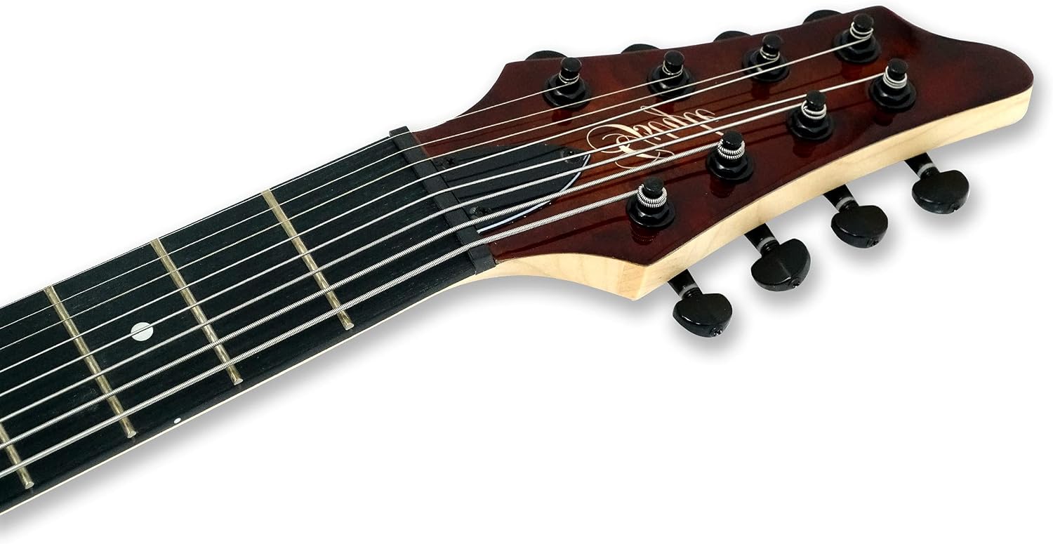 TARIO Left-handed 8 String Electric Guitar Burl poplar veener top okoume Wood Body Bolt On Maple Neck Poplar Wood Body