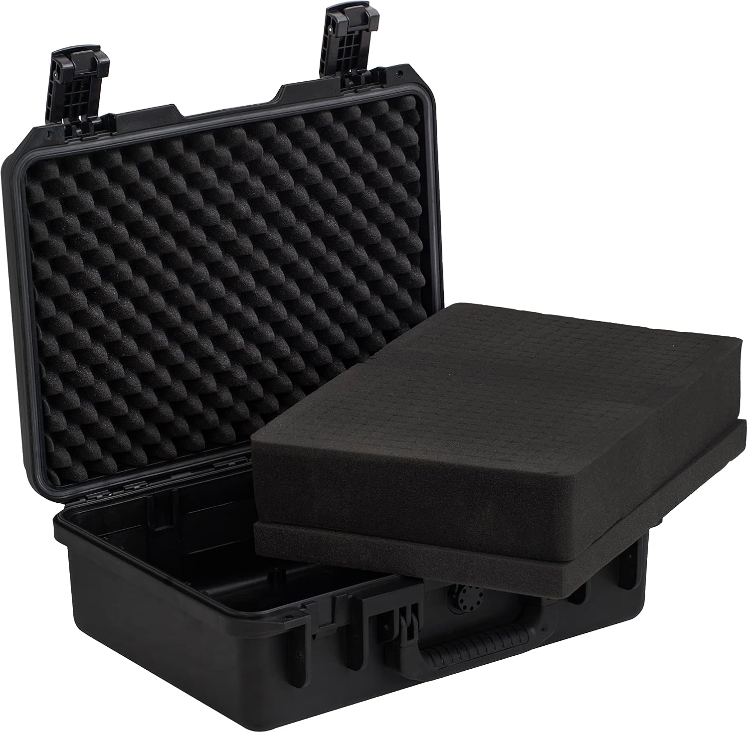 MEIJIA Premium Waterproof Hard Compact Camera Case with customizable fit foam,Full Protection with Light&Convenient Design,18.3'x13.4'x6.7',Elegant Black