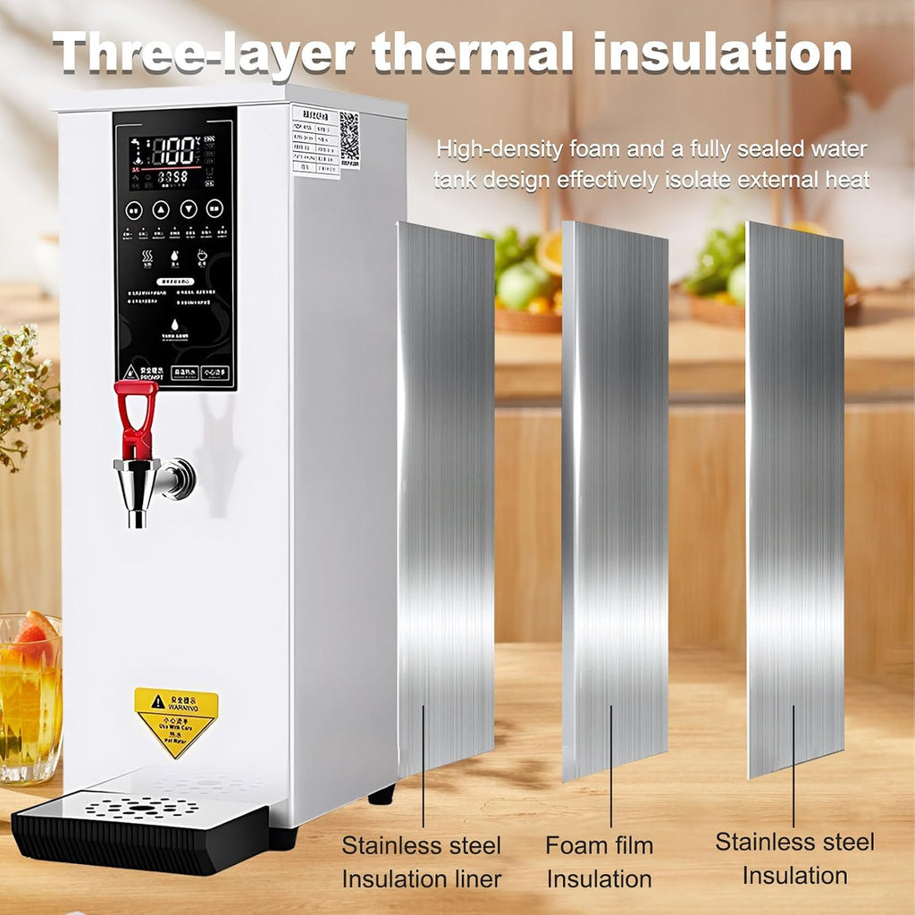 Commercial Electric Hot Water Dispenser, 60L/H Output for Coffee and Milk Tea Shops, Efficient Boiler for Fast Heating and Service