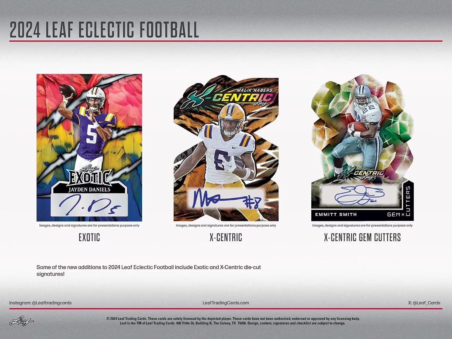2024 Leaf Eclectic Football Hobby Trading Card Box (4 Autographed Cards Per Hobby Box)