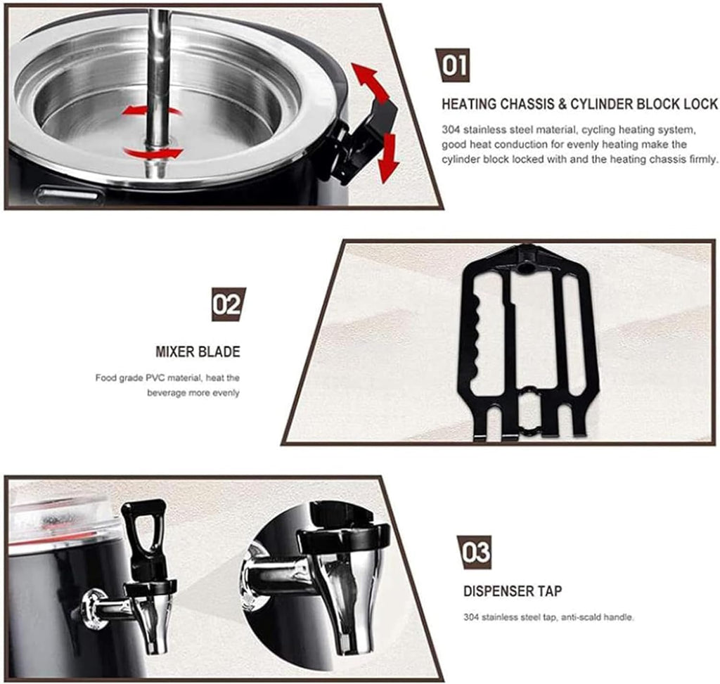 Commercial Hot Chocolate Maker, 5L Chocolate Tempering Machine, 400W Electric Machine Hot Chocolate Dispenser Warmer, for Heating Chocolate Coffee Milk,