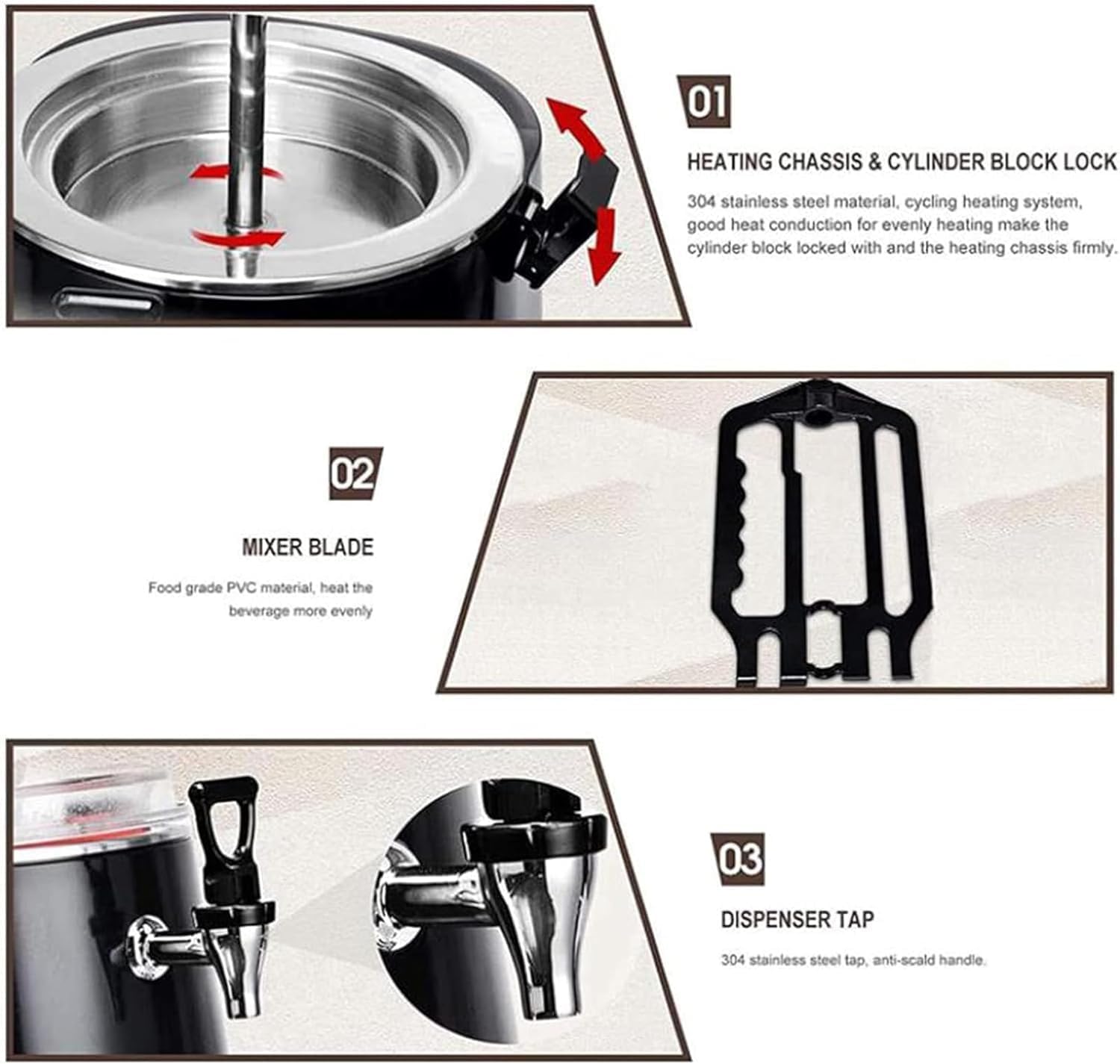 Commercial Hot Chocolate Maker, 5L Chocolate Tempering Machine, 400W Electric Machine Hot Chocolate Dispenser Warmer, for Heating Chocolate Coffee Milk,