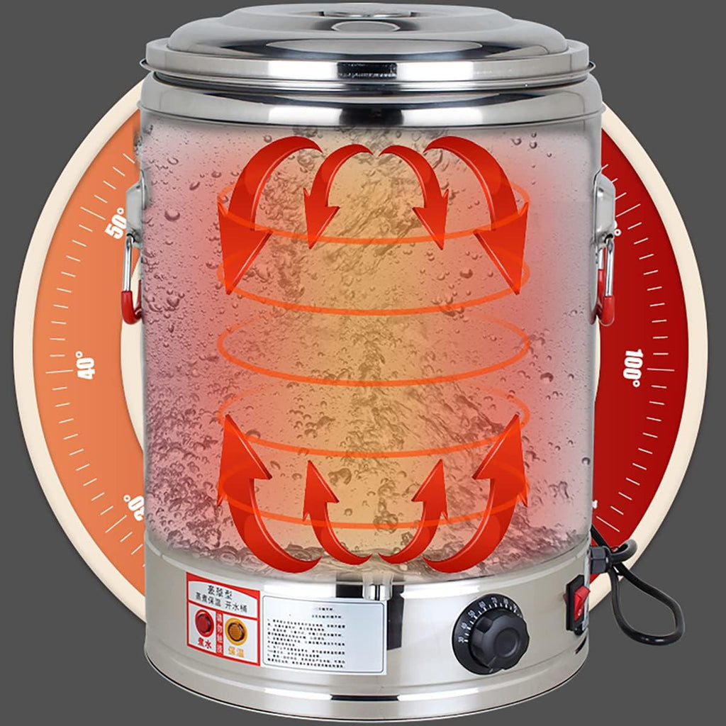 2800W Commercial Electric Catering Urn, 30-110°C Temperature Control Knob, Hot Water Boiler Dispenser Tea Boiler, Electric Boiling Water Bucket,17L