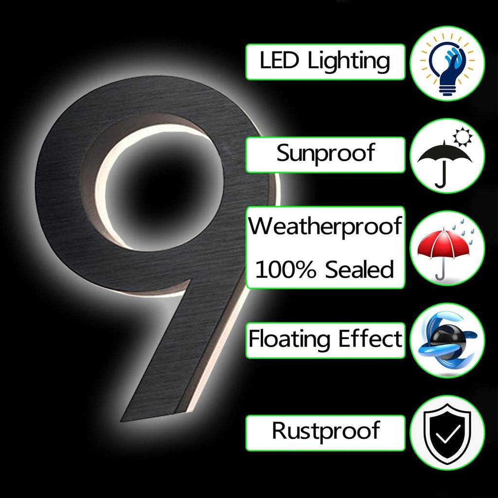 20' Backlit LED Address Numbers For House, Light Up House Numbers For Outside, Lighted Address Signs For Houses, Illuminated Large House Numbers For Outside,M