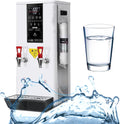 3000W Hot Water Dispenser Built-in Water Purifier, Step-Heating Water Boilers for Tea Making & Hot Drinks, LCD Touch Screen, Dual Faucet,White-hot hot
