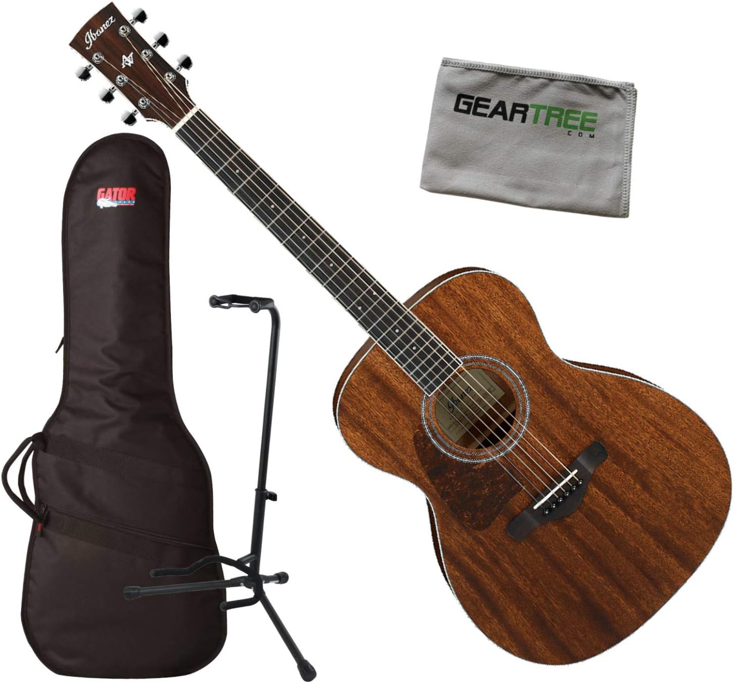 Ibanez AC340L OPN Left-Handed Mahogany Top Acoustic Guitar w/Bag, Stand, and Clo