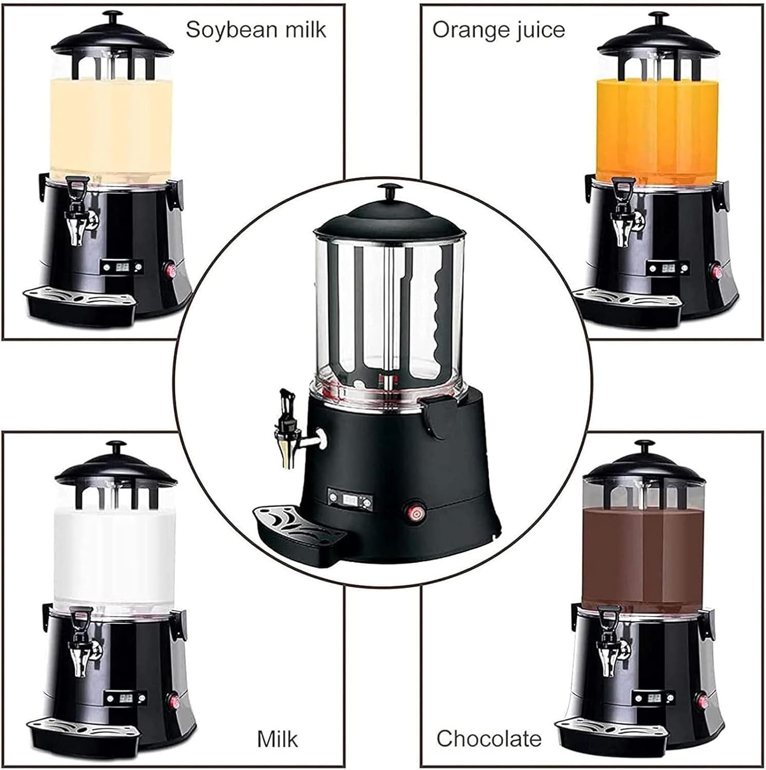Chocolate Dispenser, Electric Hot Chocolate Warmer Machine with LED Display (30℃-90℃), Ideal for Heating Chocolate, Coffee, Milk, Tea, and Juice