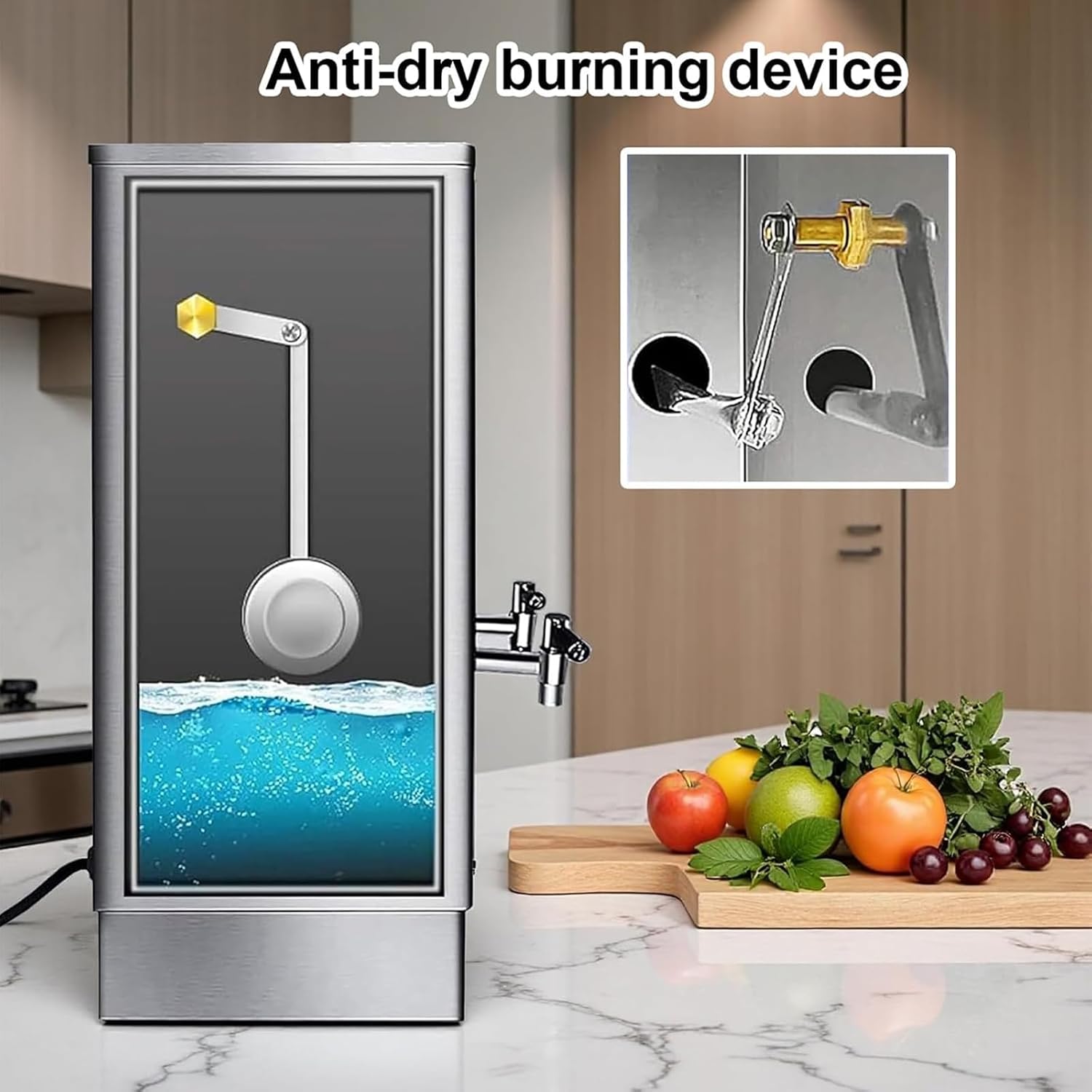 Commercial Water Boiler, 30L Hot Water Boiler & Dispenser, Dual Filtration Automatic Water Replenishment, Energy Efficient, Stainless Steel, for Cafe, Office, Home