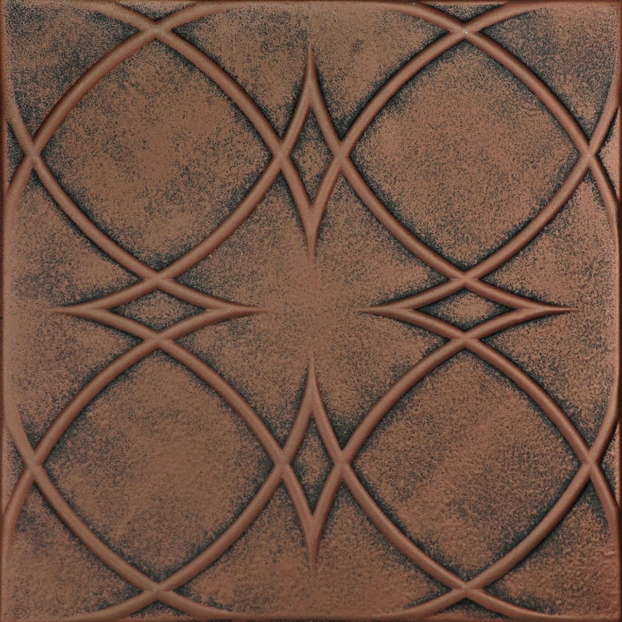 À LA MAISON CEILINGS R82 Circles and Stars Foam Glue-Up Ceiling Tile (128 Sq. Ft./Case) Pack of 48 Antique Copper Orange