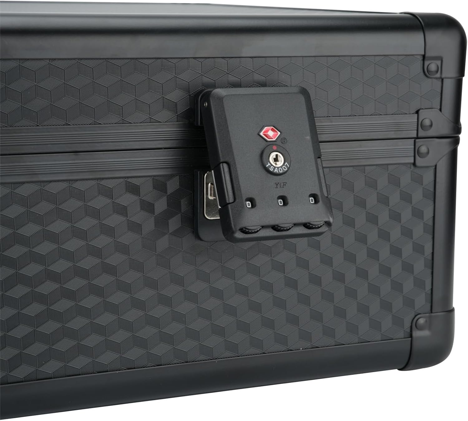 6 Row 250+ TSA Combination Lock Trading Deck Cases Graded Card Case Psa Graded Card Storage Box Psa Slab Case (Hexagonal prism, BLACK)