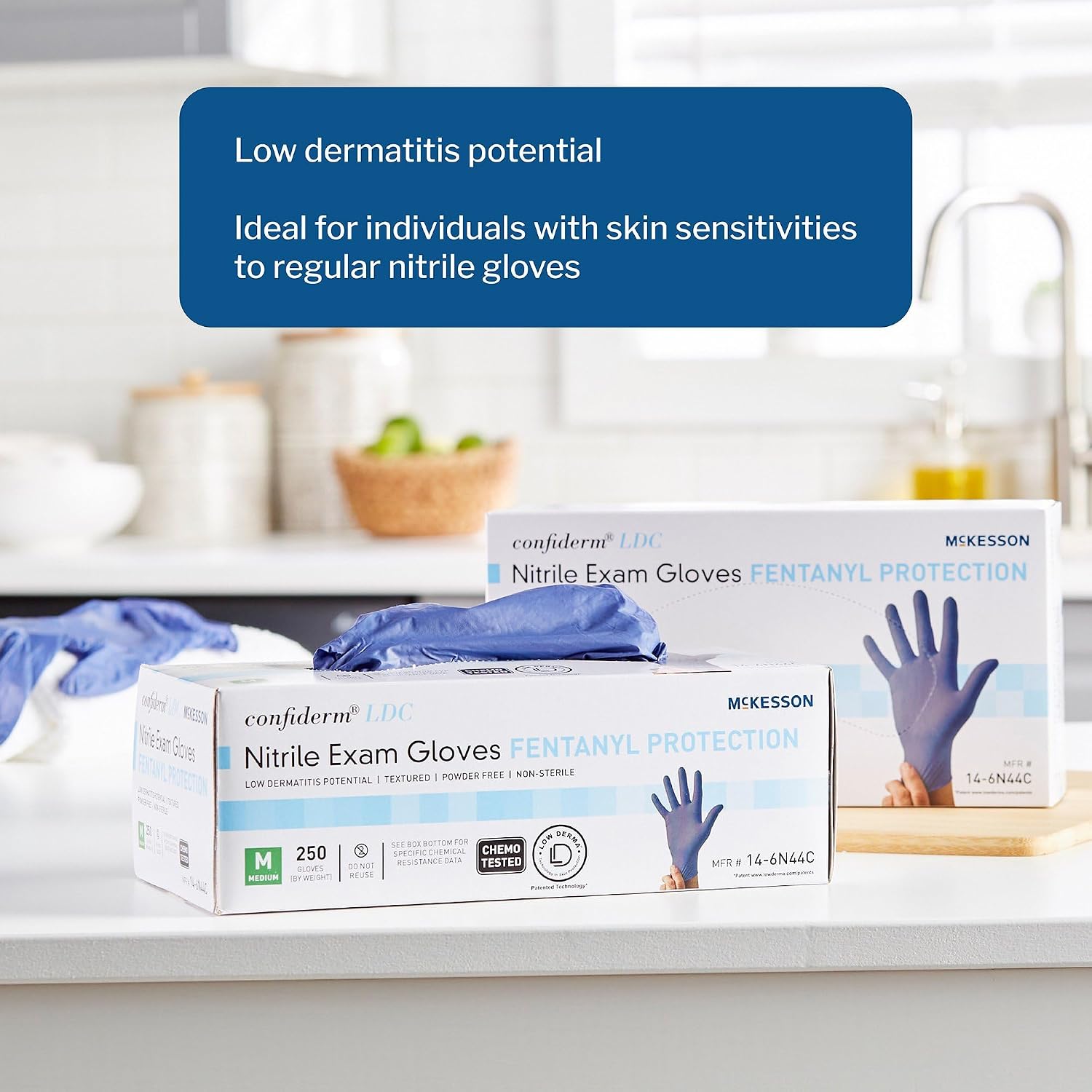 McKesson Confiderm LDC Nitrile Exam Glove Standard Cuff Length