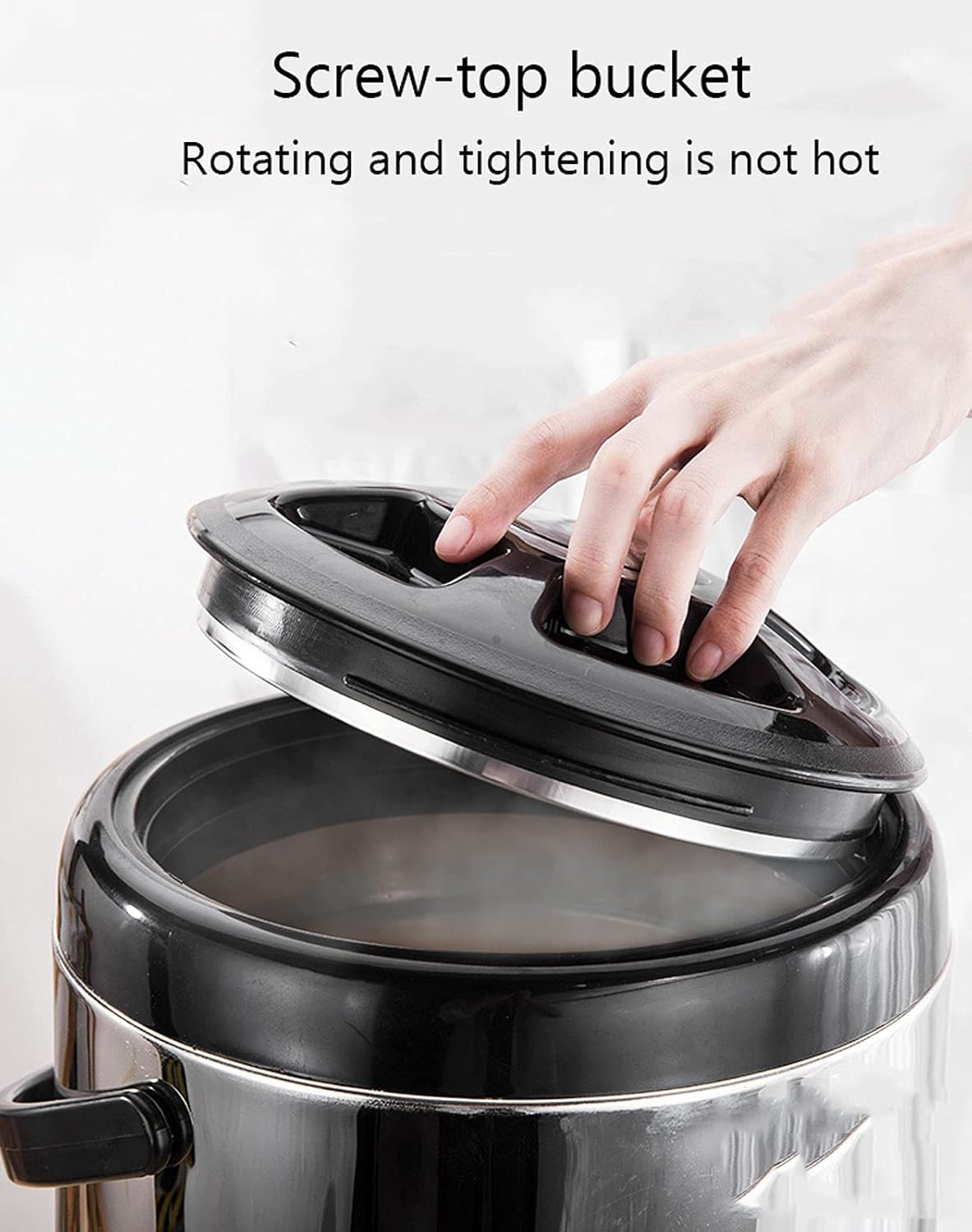 Drink Dispenser Thermal Beverage Dispenser with Tap and Stand, 304 Stainless Steel Urn for Hot Water Coffee Milk Tea, Double Insulation Container Keep The Temperature for 6-8 Hours for Parties