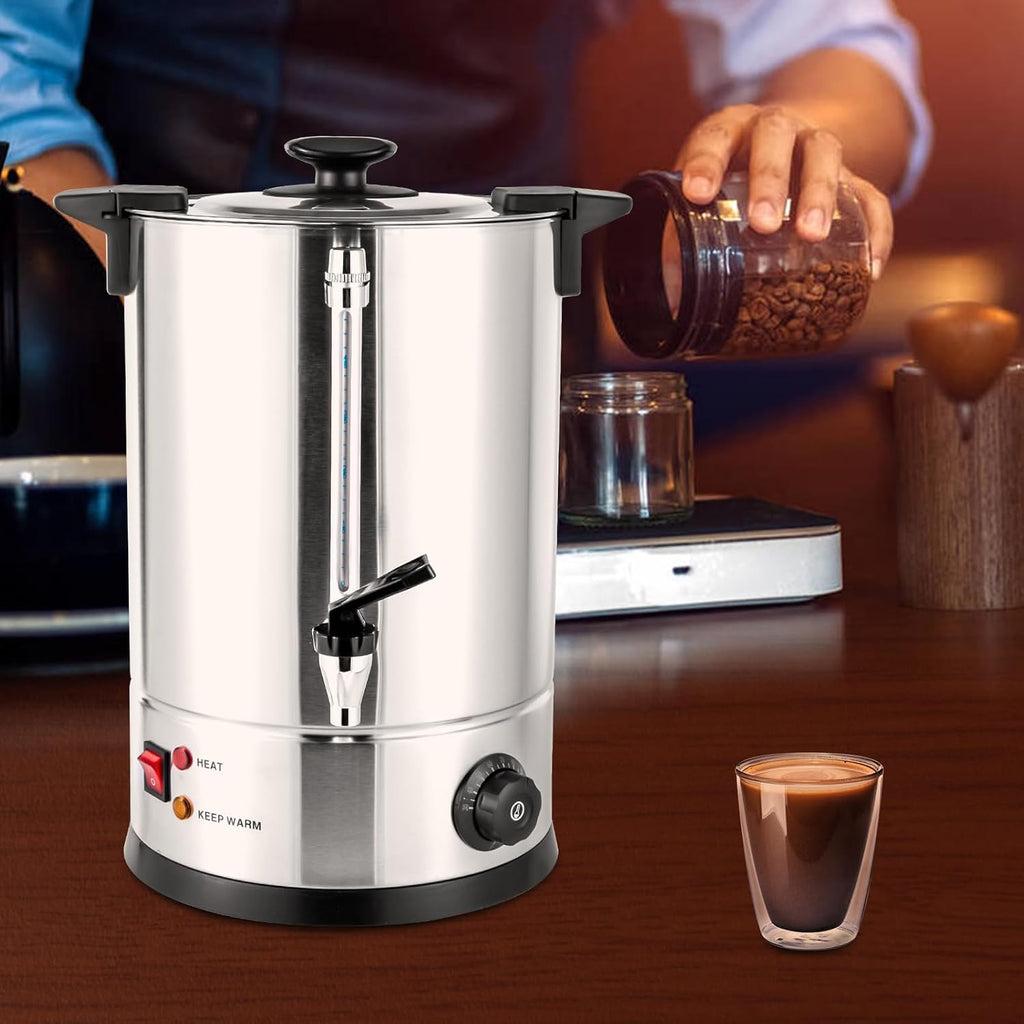 12L Commercial Coffee Maker Stainless Steel Electric Coffee Urns, Coffee Percolator Electric Commercial Urn, Drip Trays Hot Water Large Coffee Dispenser for Home, Party