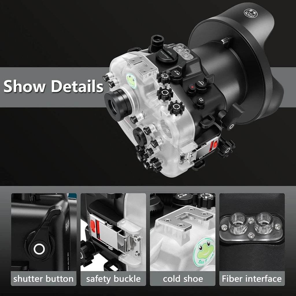 Seafrogs Underwater Housing for Sony A7M4 A7 IV + WA005-A 6 Inch Dome Port Kit [40M/130FT] Waterproof Case for Sony Alpha7 IV (ILCE-7M4 a74) +28-70mm F3.5-5.6, 24-70mm F2.8 GM Lens