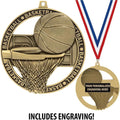 Crown Awards Basketball Medals, 3' Massive Rimz Basketball Award Medal with Custom Engraving Included